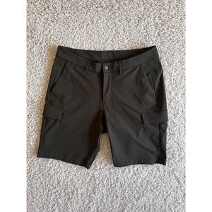 Lululemon Cargo Shorts Mens Sz 34 Commission 9" Stretch Olive Green Pockets